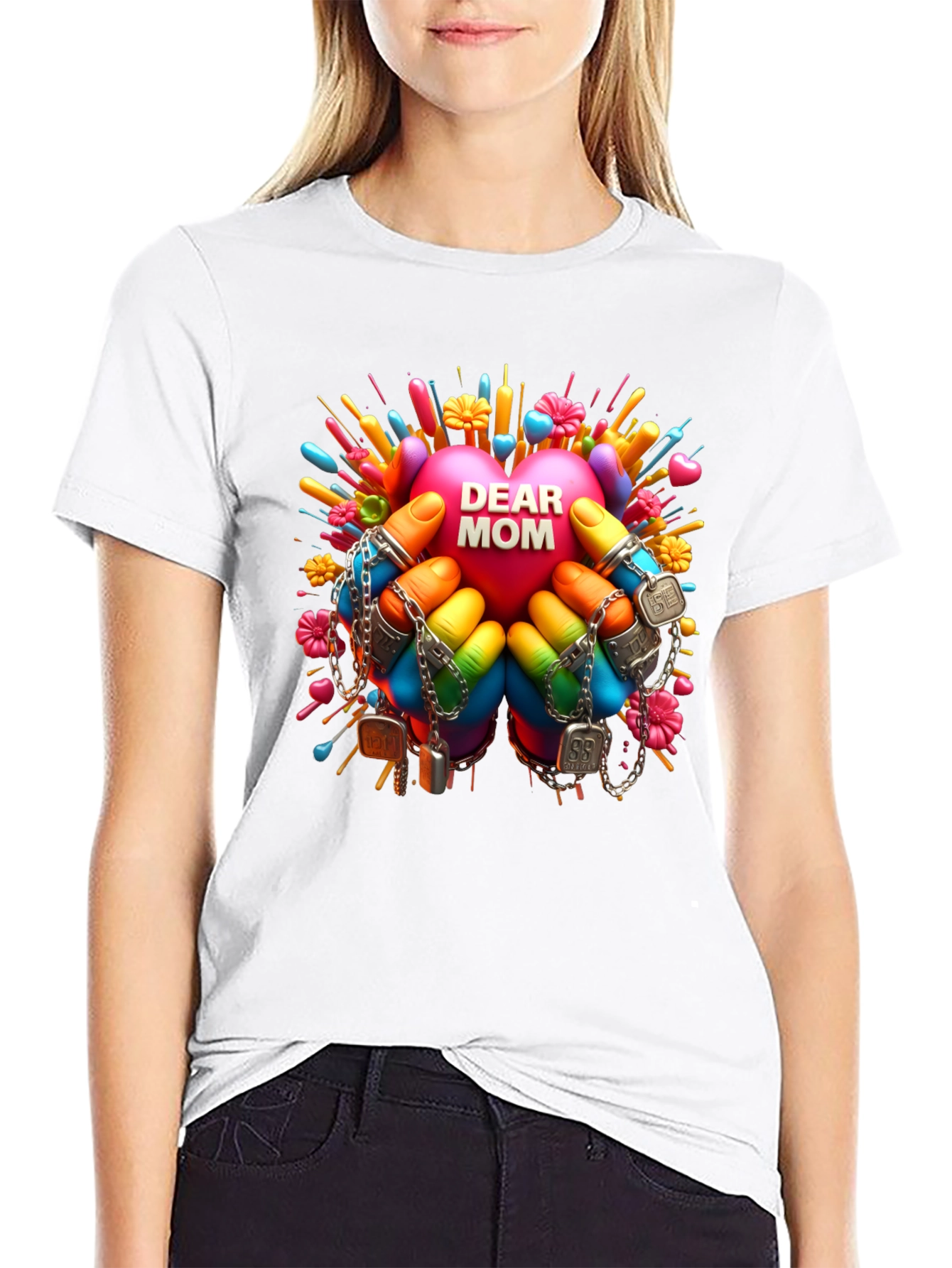 Dear Mom Graphic Print T-Shirt