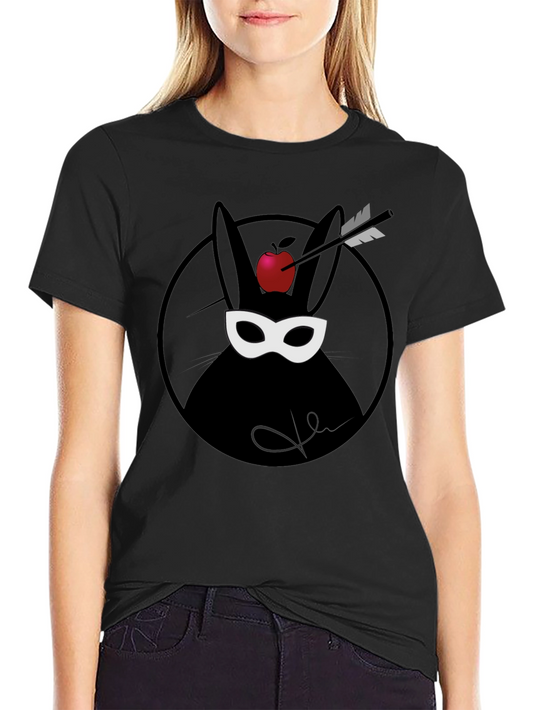 Arrow Through Apple Bunny Graphic T-Shirt