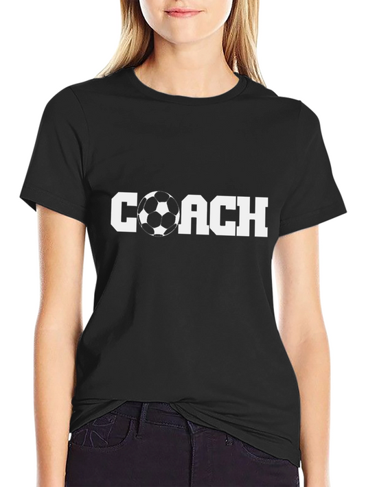 Soccer Coach T-Shirt - Black Crew Neck Tee