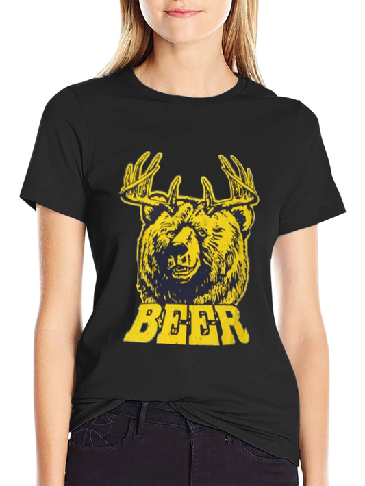 Bear Deer Beer Graphic T-Shirt