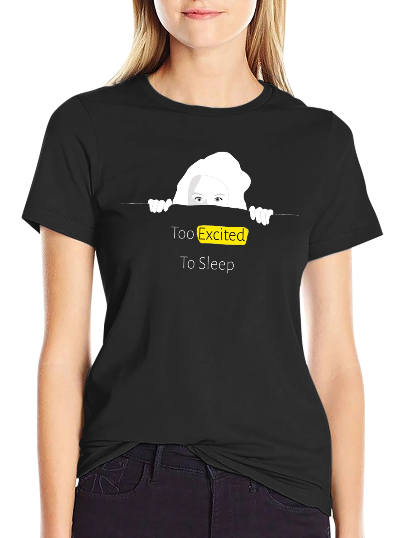 Too Excited to Sleep T-Shirt Fun Graphic Tee