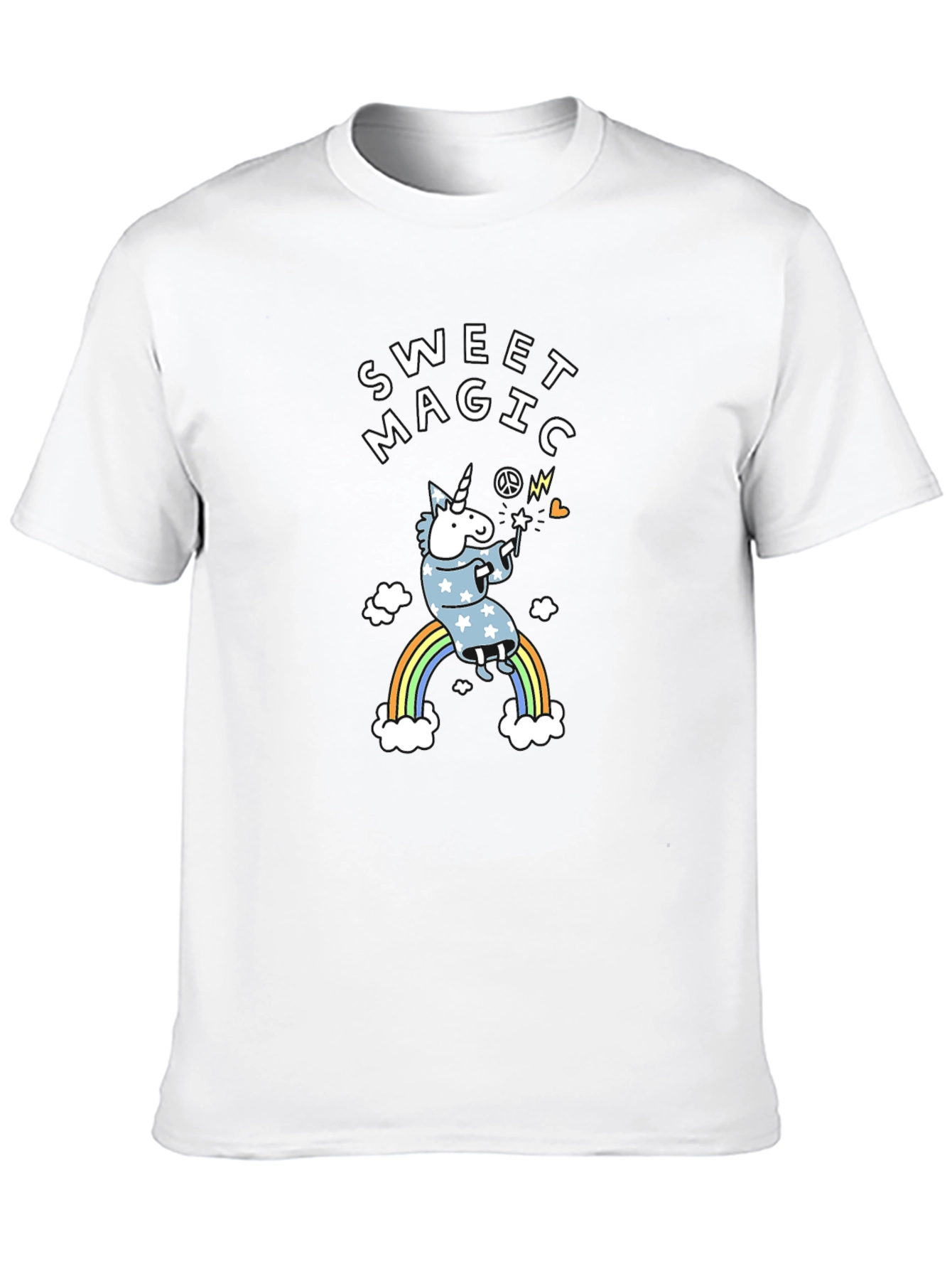 Sweet Magic Unicorn Graphic Black T-Shirt