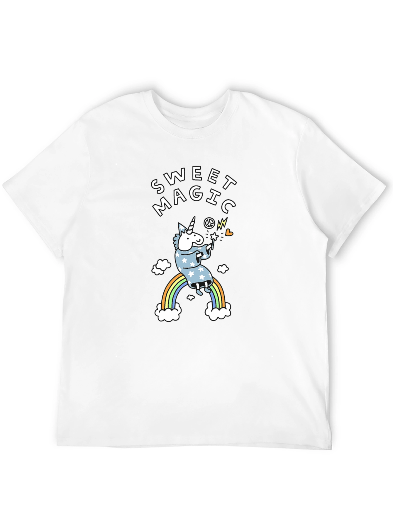 Sweet Magic Unicorn Graphic Black T-Shirt