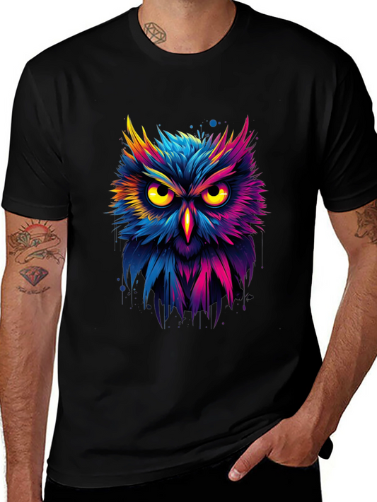 Vibrant Owl Graphic T-Shirt - Unique Design