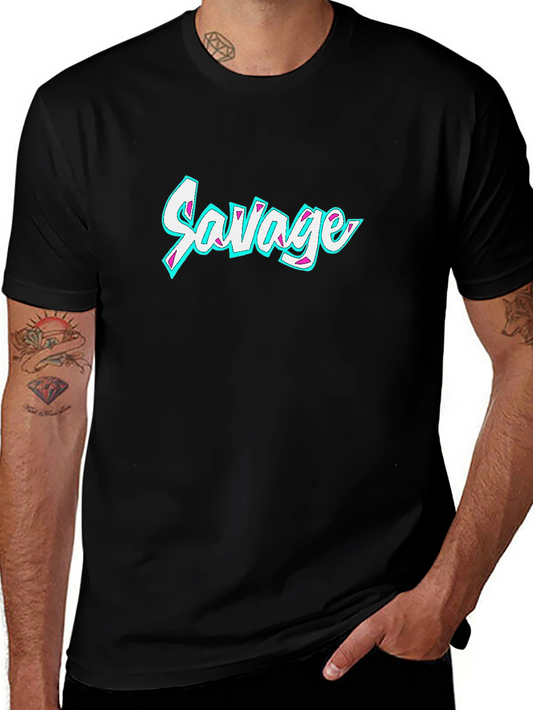 Savage Graphic Print Crew Neck T-Shirt