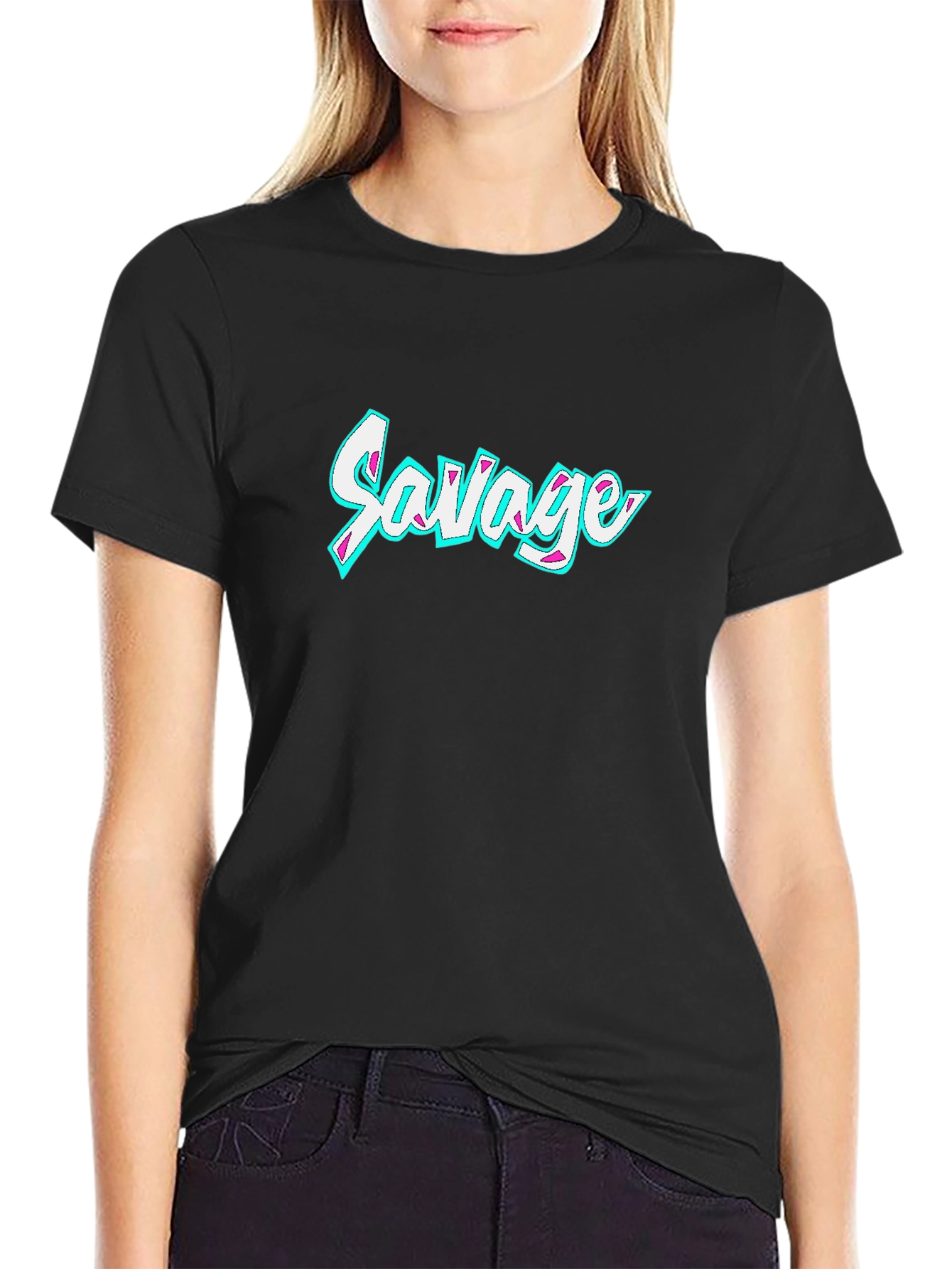 Savage Graphic Print Crew Neck T-Shirt
