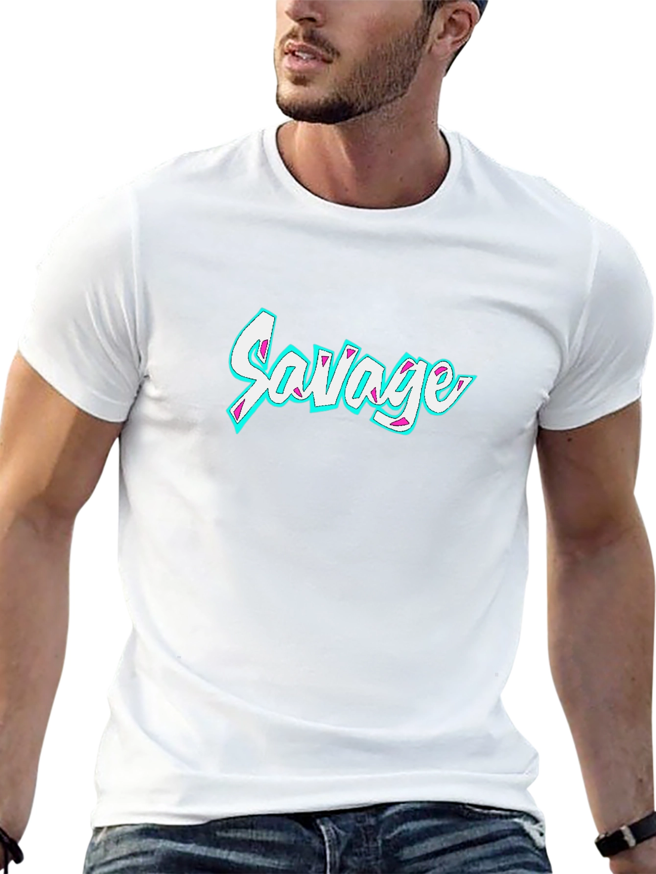 Savage Graphic Print Crew Neck T-Shirt