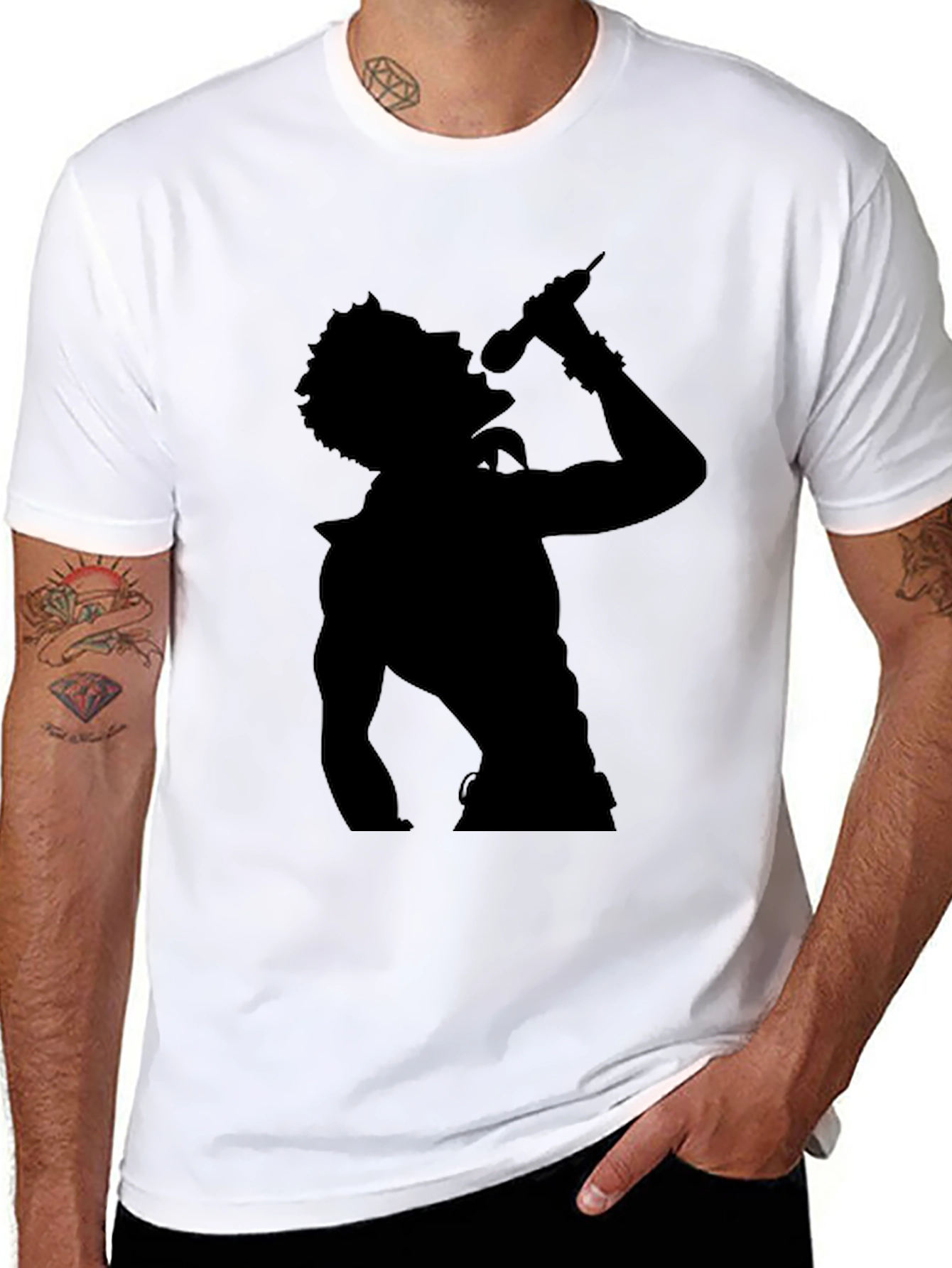 Silhouette Singer Black T-Shirt - Musical Style