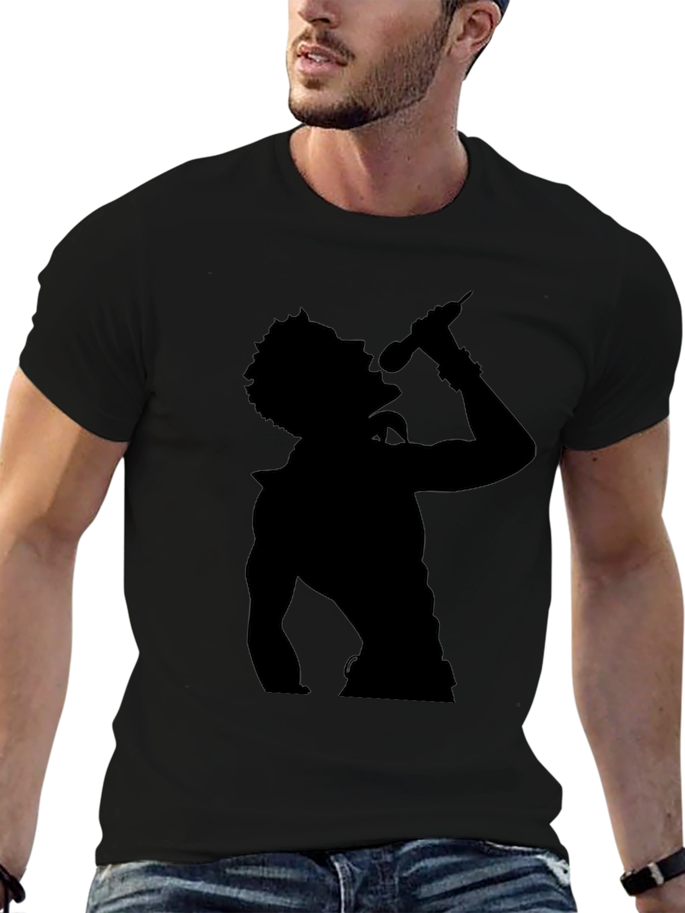 Silhouette Singer Black T-Shirt - Musical Style