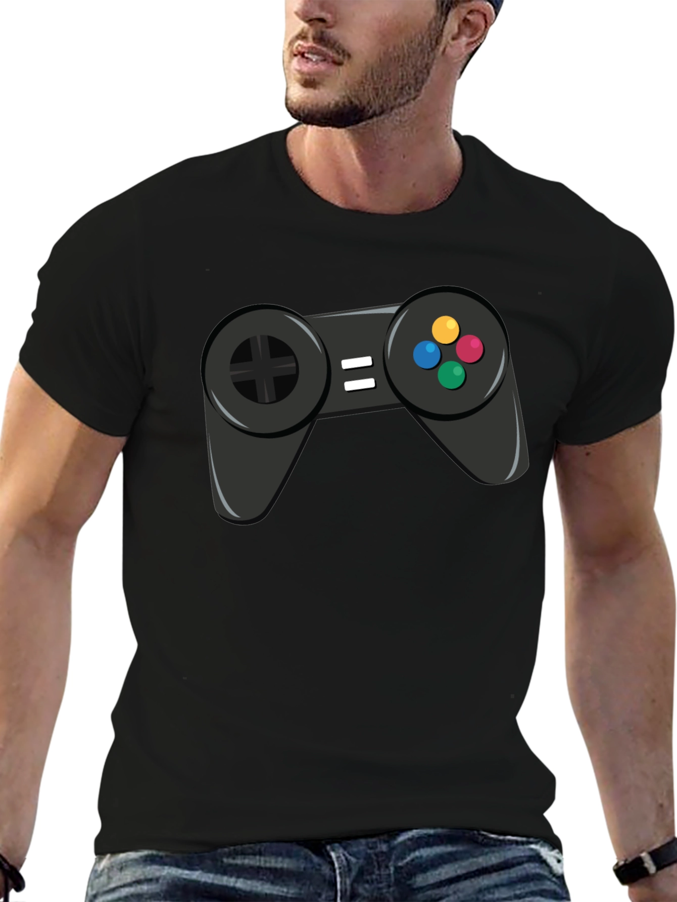 Gamer Graphic Tee - Black Cotton Shirt