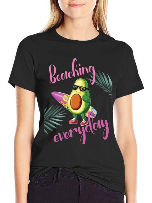 Beach Avocado T-Shirt: Surfing Everyday in Style!