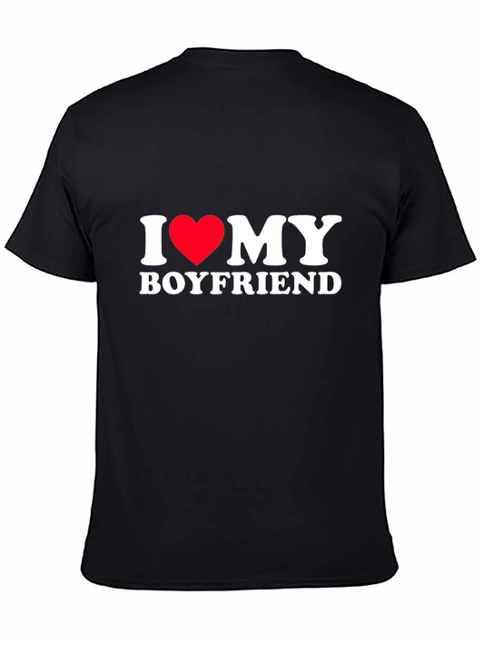 I Heart My Boyfriend Tee - Black Cotton Blend