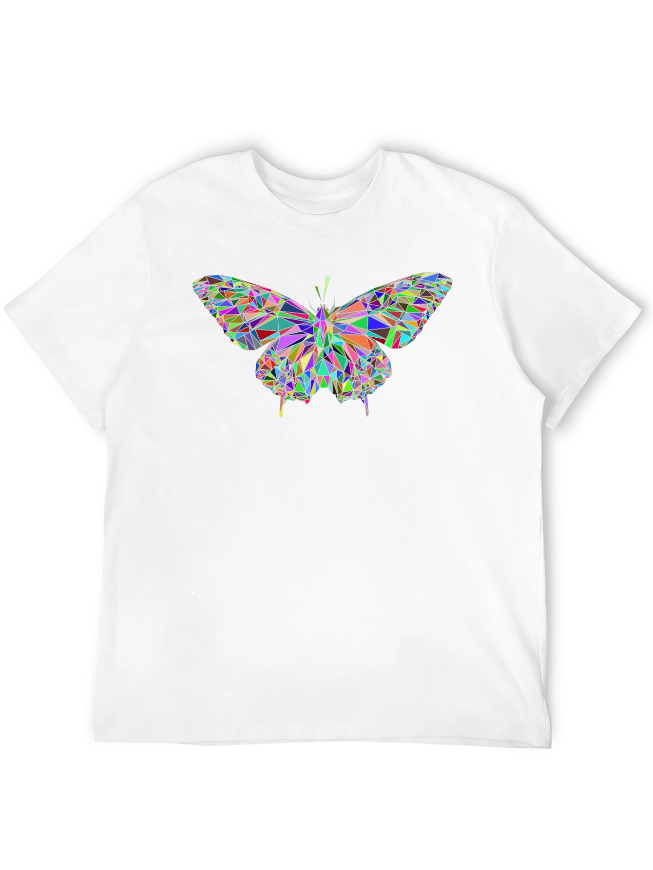 Geometric Butterfly Print Black T-Shirt