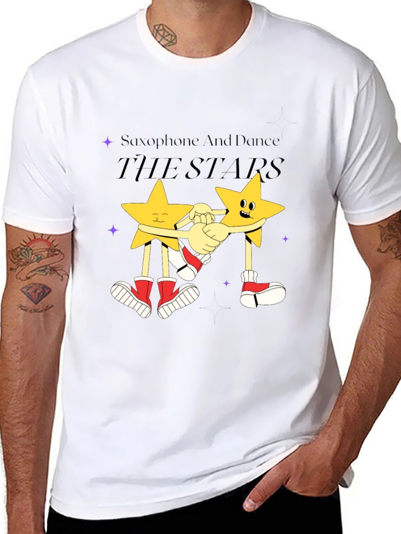 Saxophone And Dance The Stars Graphic Tee