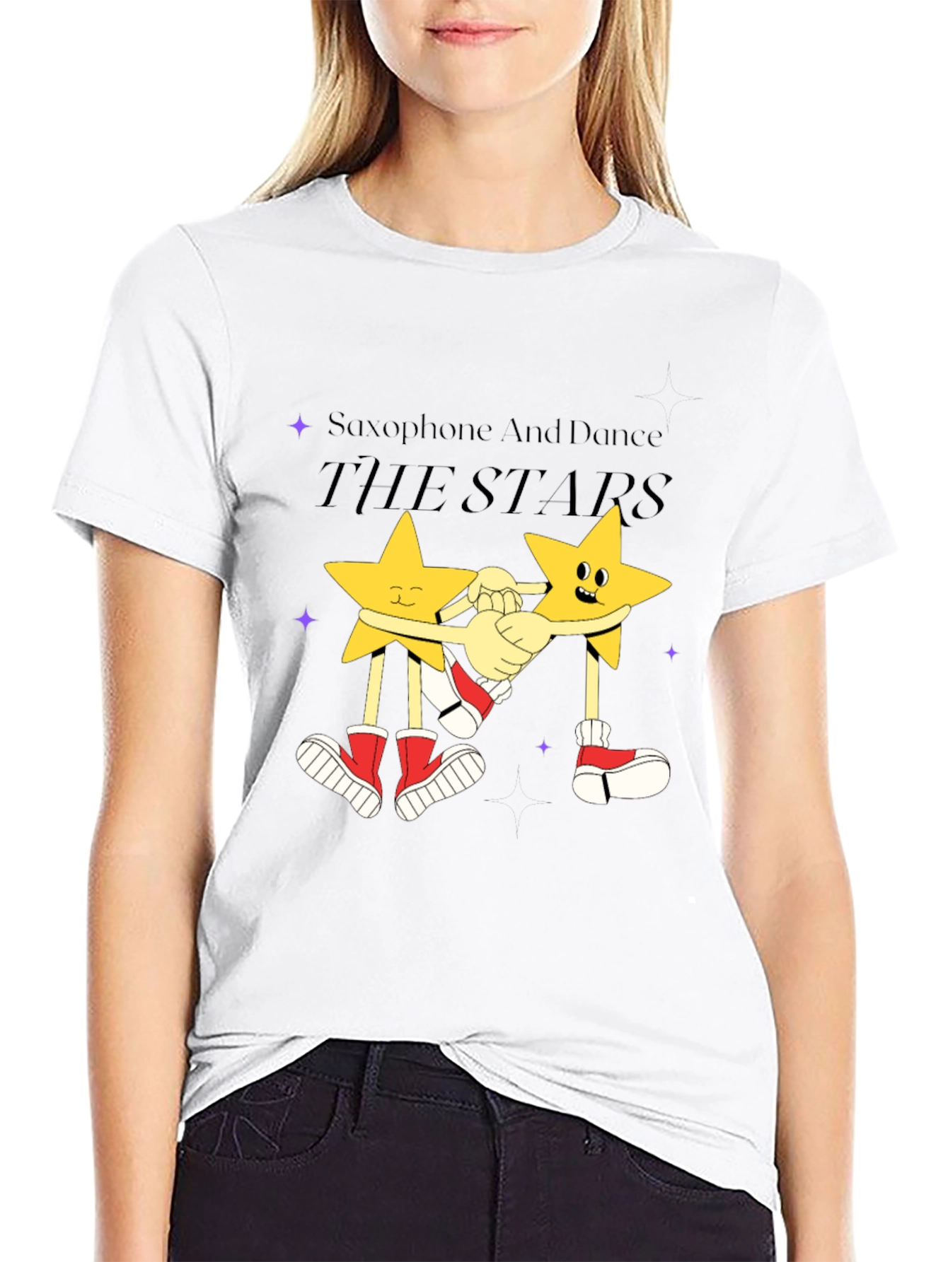 Saxophone And Dance The Stars Graphic Tee