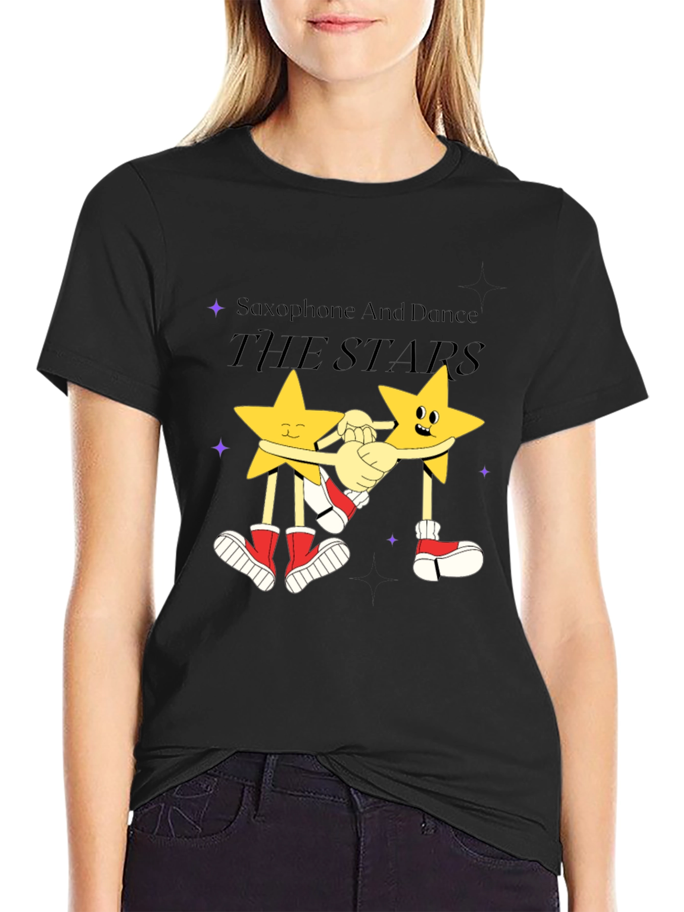 Saxophone And Dance The Stars Graphic Tee