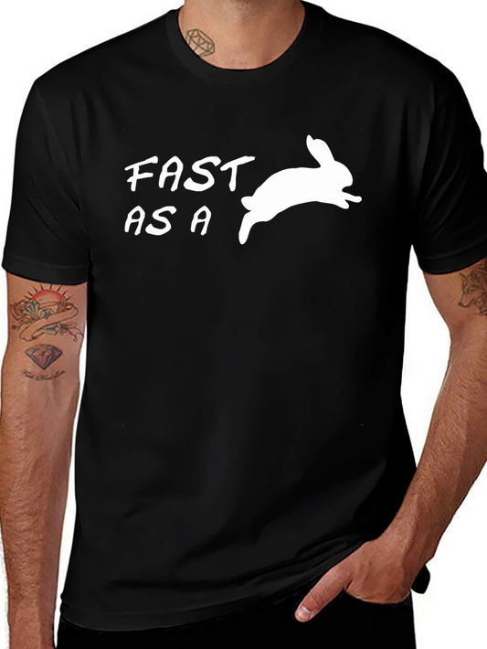 Fast As A Rabbit T-Shirt - Black Casual Tee