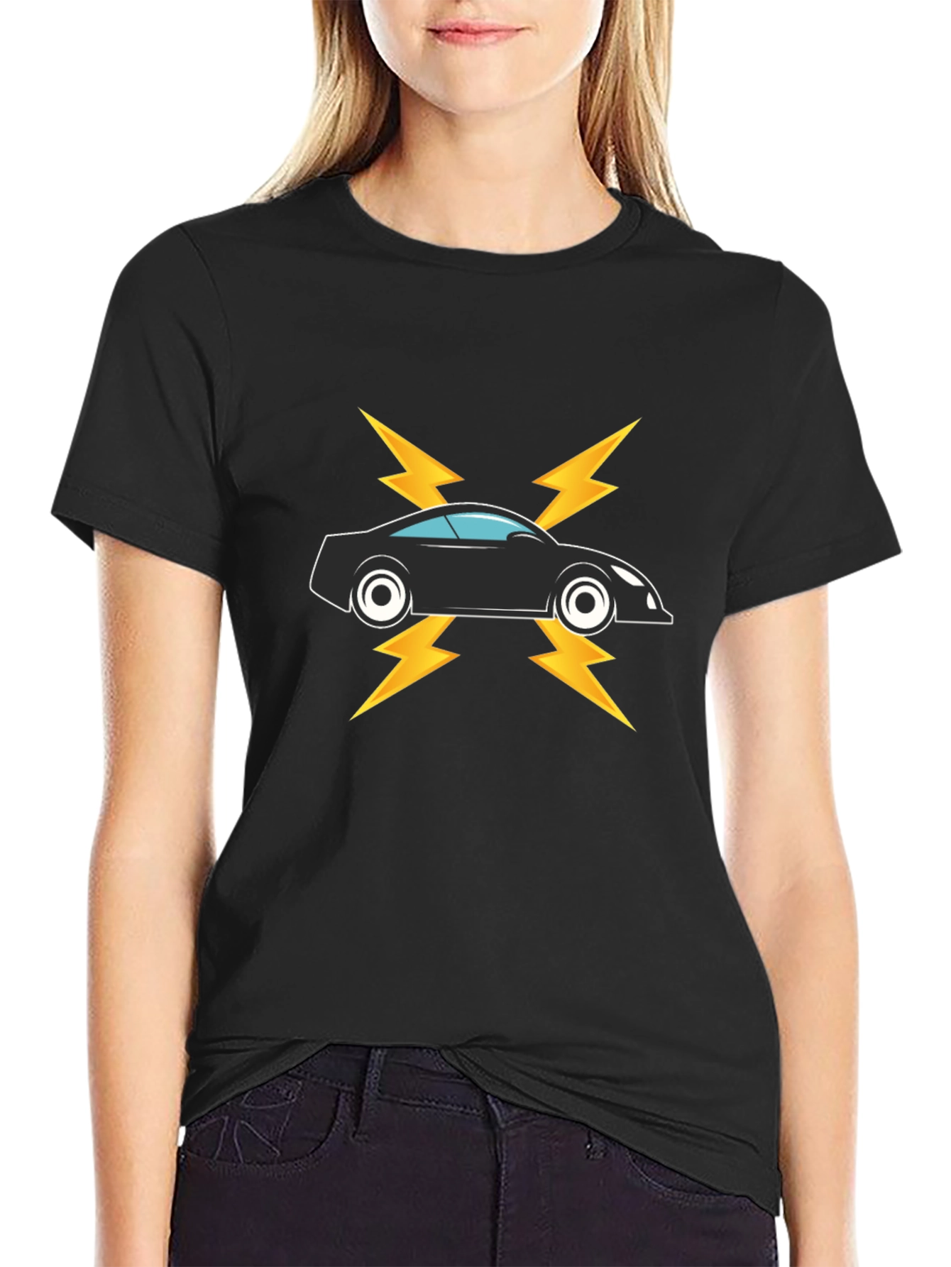 Electric Car T-Shirt - Black Cotton Tee