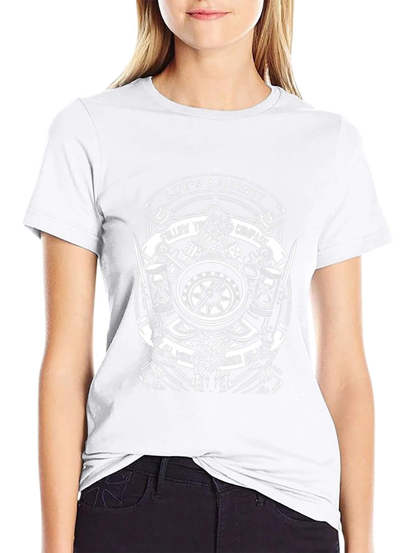 Lifes A Journey Compass Graphic T-Shirt