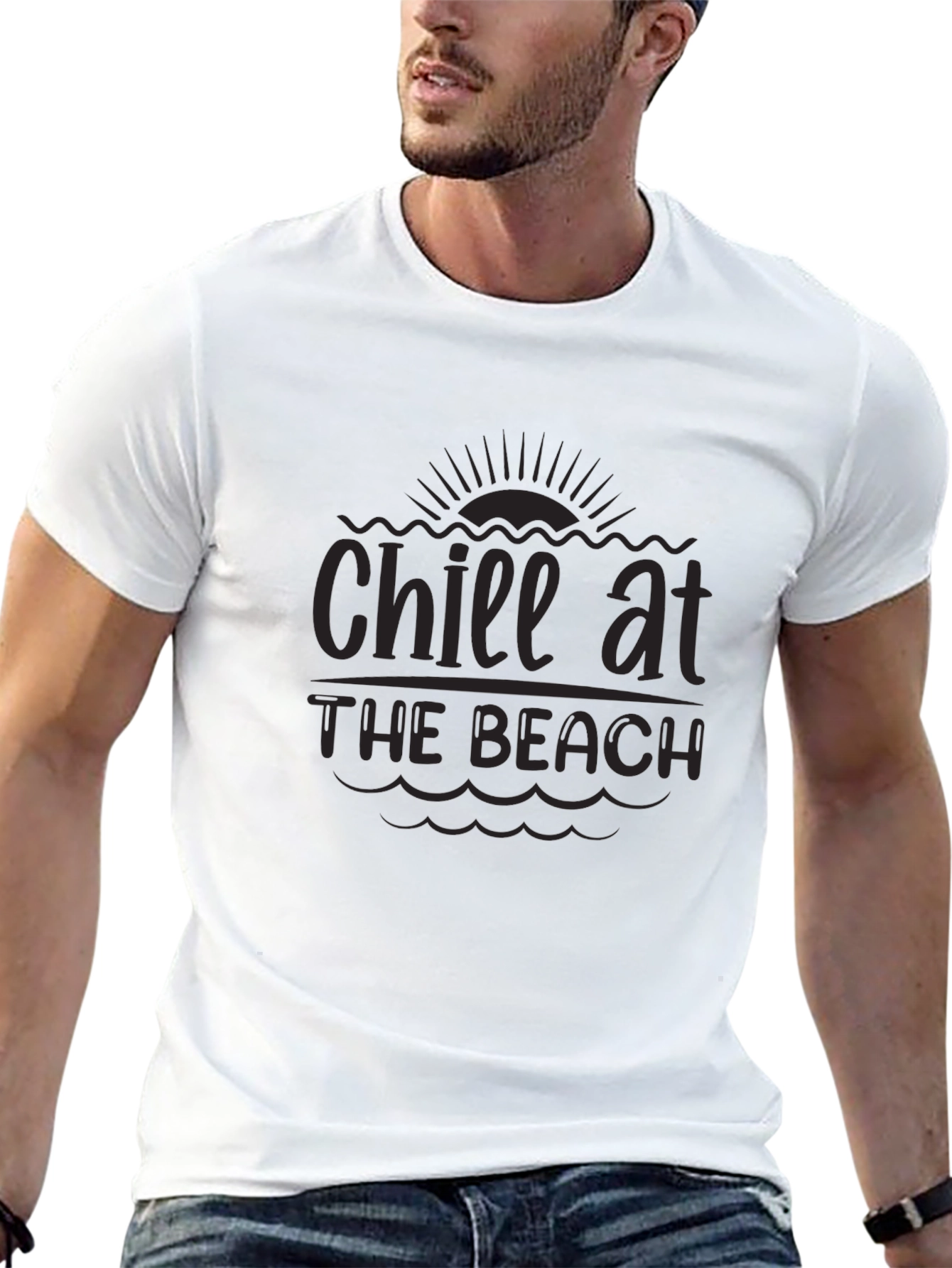 Chill at the Beach Black T-Shirt