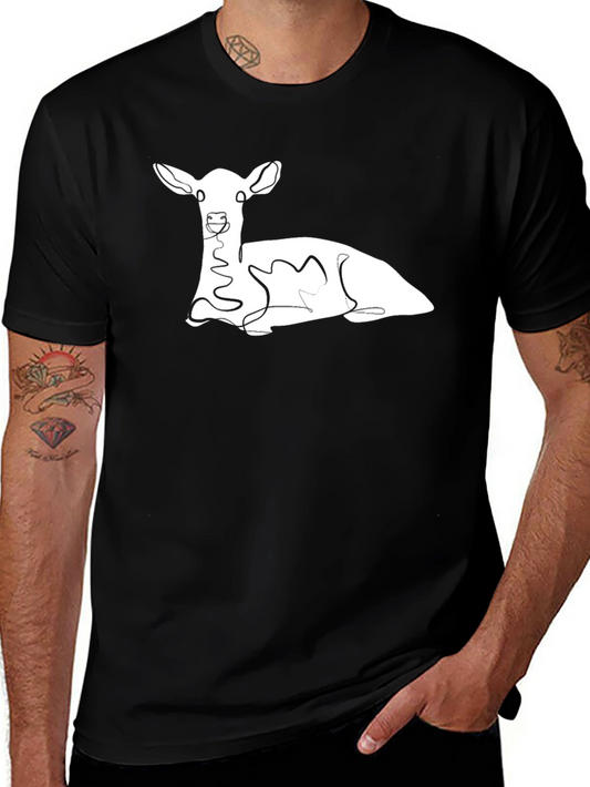 Deer Line Art Graphic T-Shirt