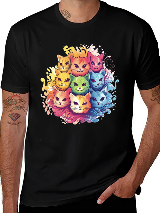 Colorful Cats T-Shirt Unique Design