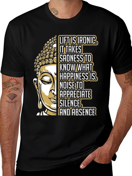 Buddha Graphic Print T-Shirt - Ironic Life