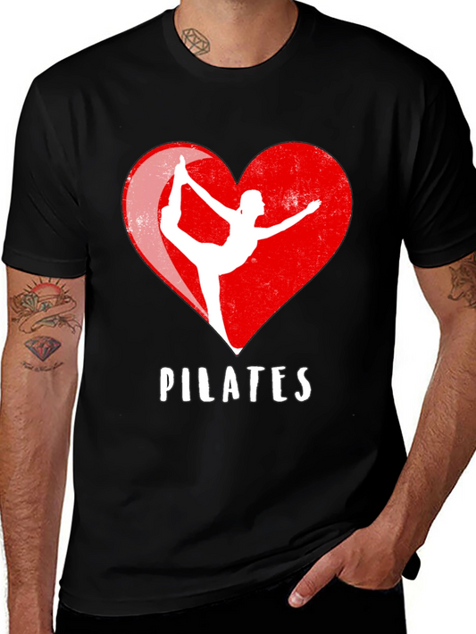 Pilates Heart T-Shirt - Black Cotton Blend