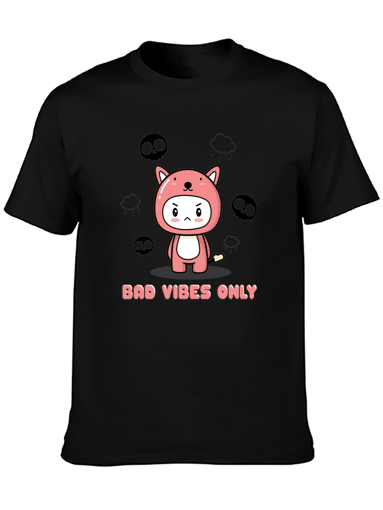 Bad Vibes Only Kawaii Graphic T-Shirt