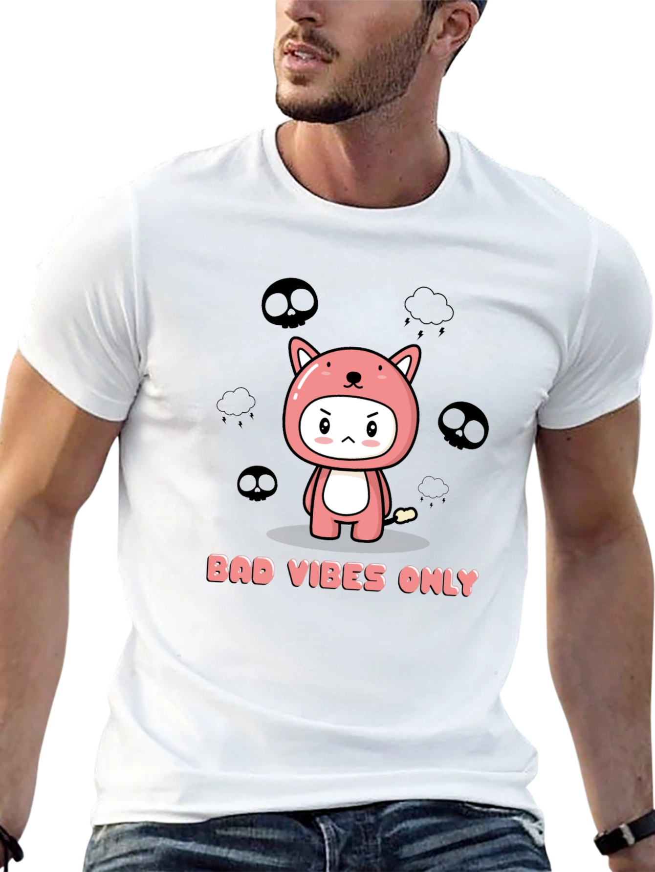 Bad Vibes Only Kawaii Graphic T-Shirt