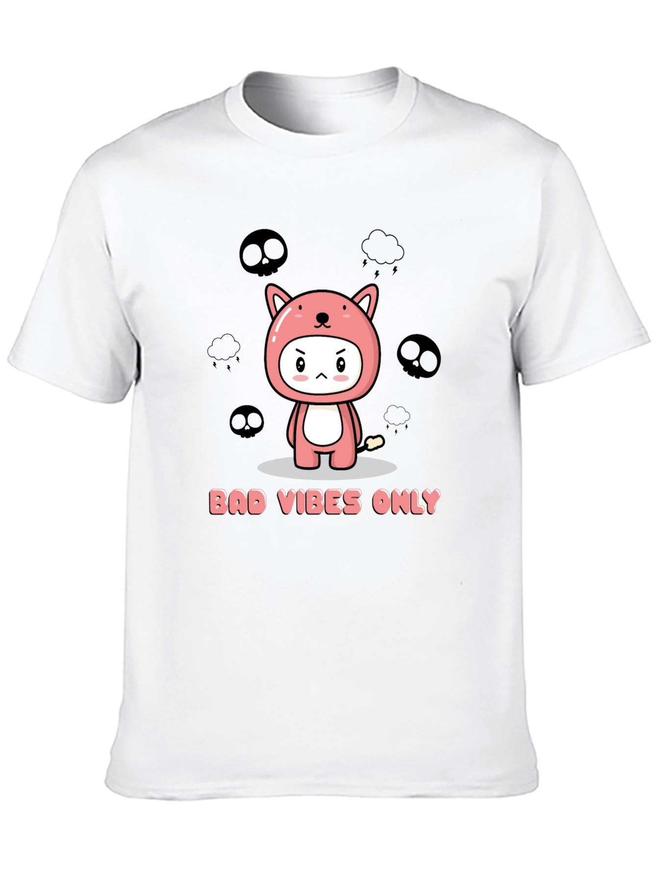 Bad Vibes Only Kawaii Graphic T-Shirt
