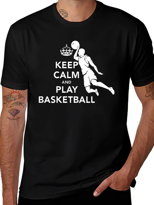 Keep Calm Basketball Black T-Shirt