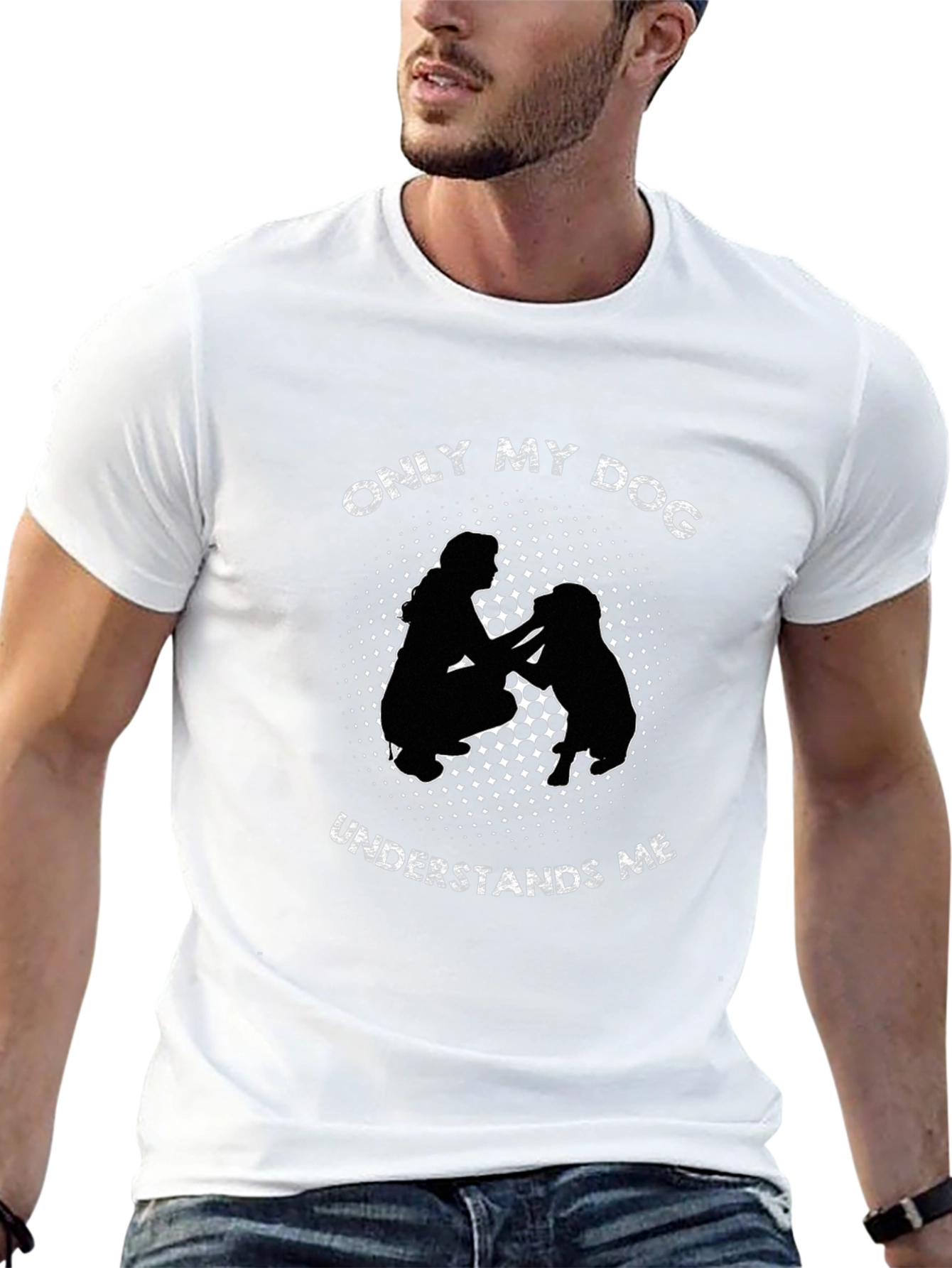Only My Dog Understands Me Black T-Shirt