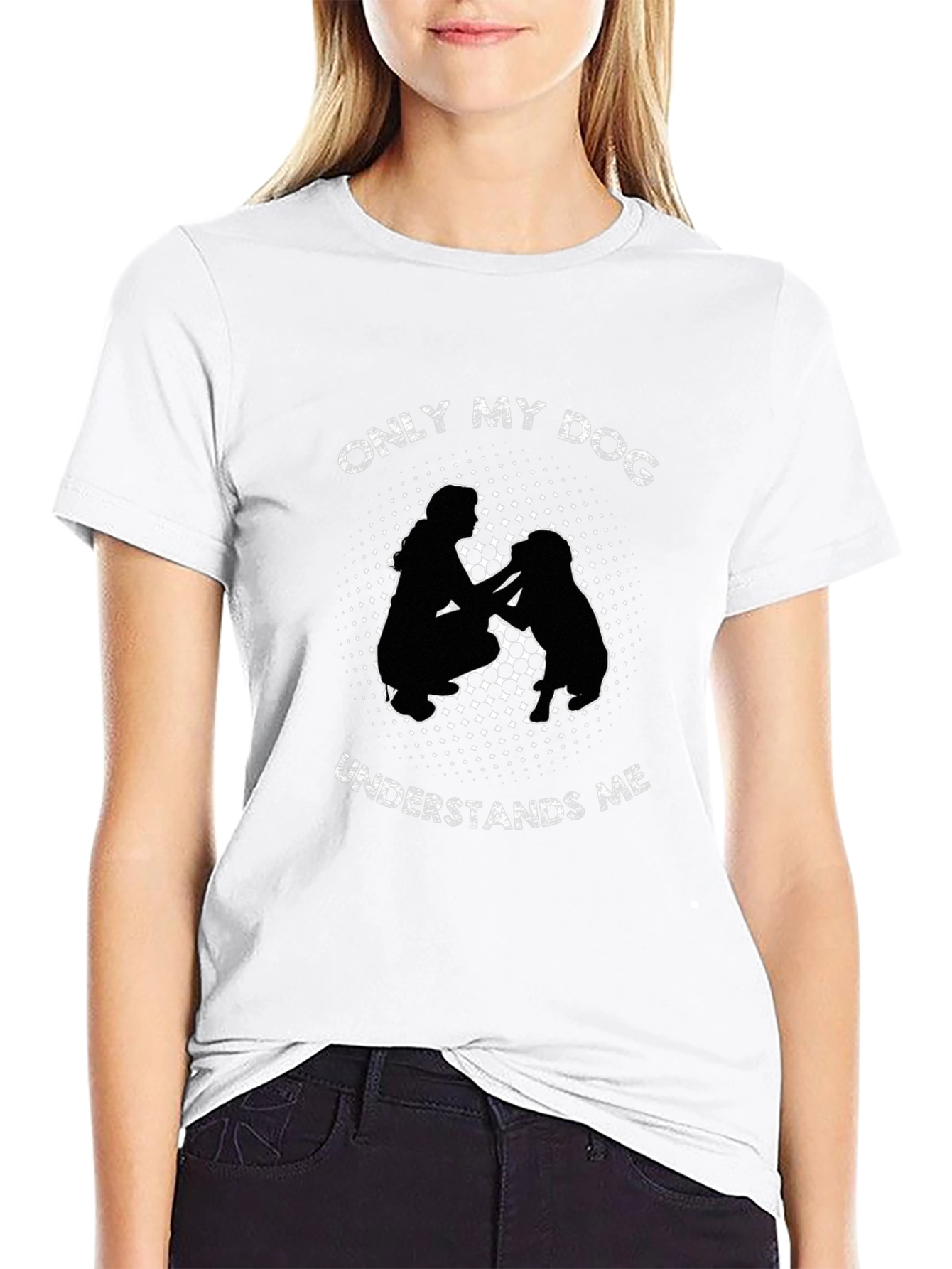 Only My Dog Understands Me Black T-Shirt