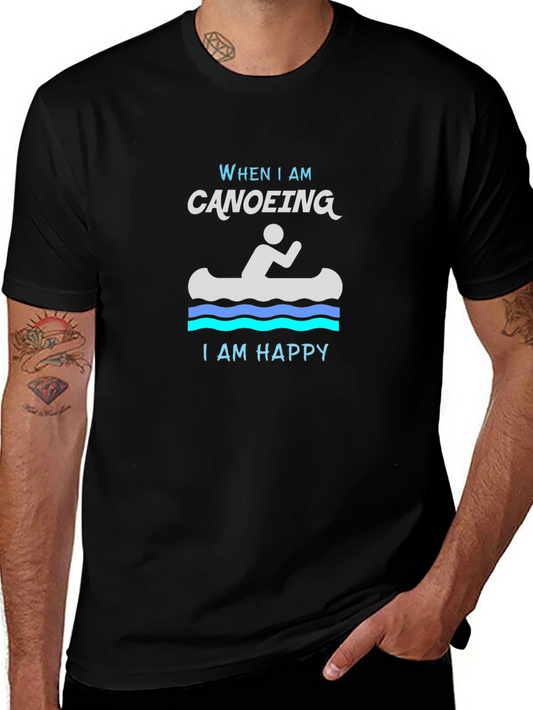 Canoeing Makes Me Happy Graphic T-Shirt