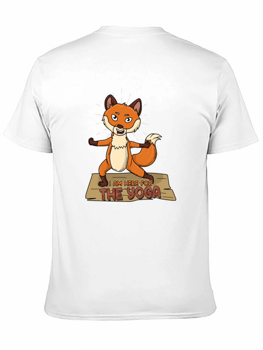 Funny Yoga Fox T-Shirt - Im Here for the Yoga Graphic Tee