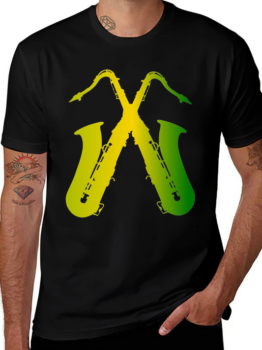 Saxophone Graphic T-Shirt - Cool Music Tee