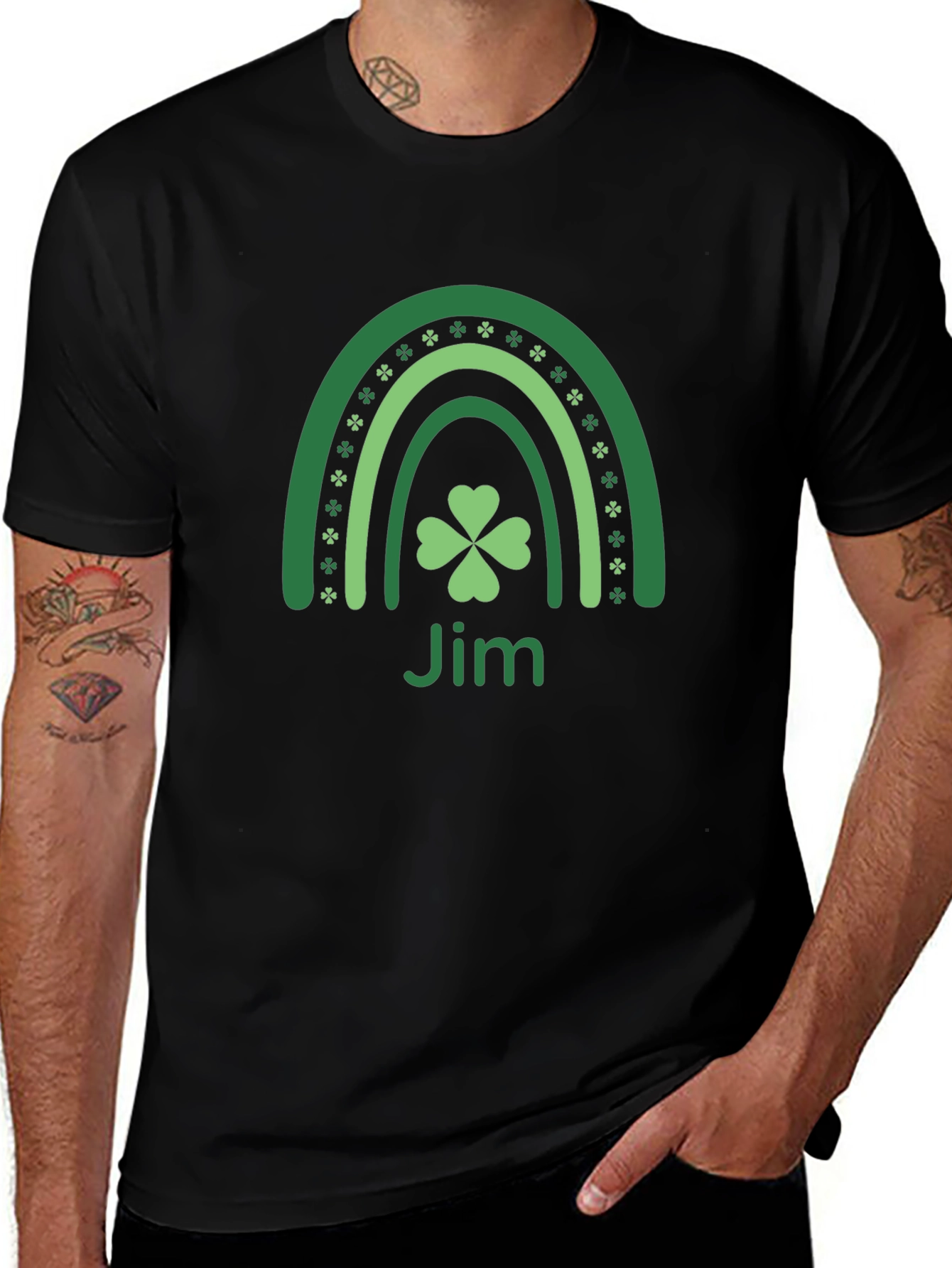 St. Patricks Day Jim Clover Rainbow T-Shirt