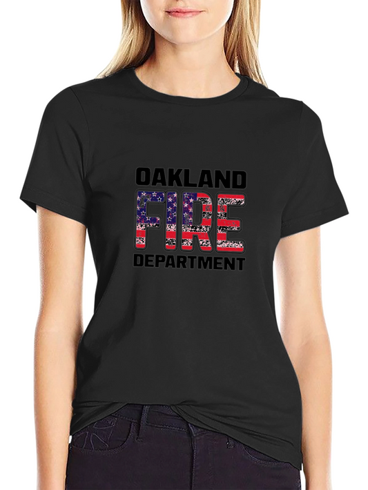 Oakland Fire Department Graphic T-Shirt - Patriotic Design