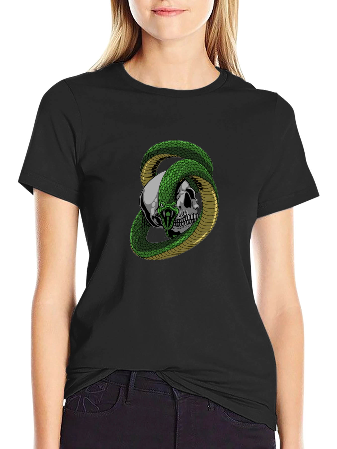 Skull & Snake Graphic Tee - Dark T-Shirt