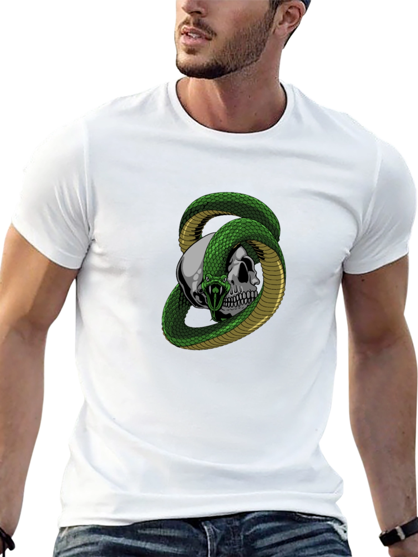 Skull & Snake Graphic Tee - Dark T-Shirt