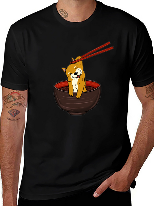 Dog Ramen T-Shirt - Cute Shiba Inu Noodle Bowl Tee