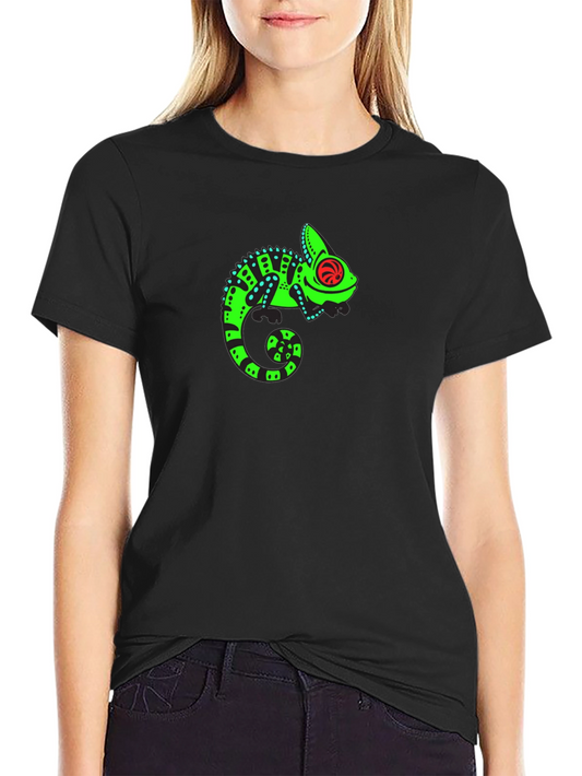 Cool Chameleon Graphic Black Tee
