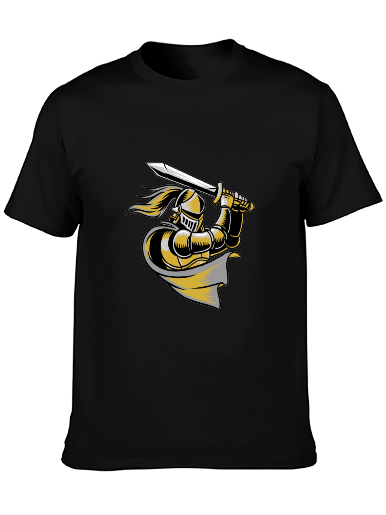 Knight Graphic Tee - Black Cotton T-Shirt