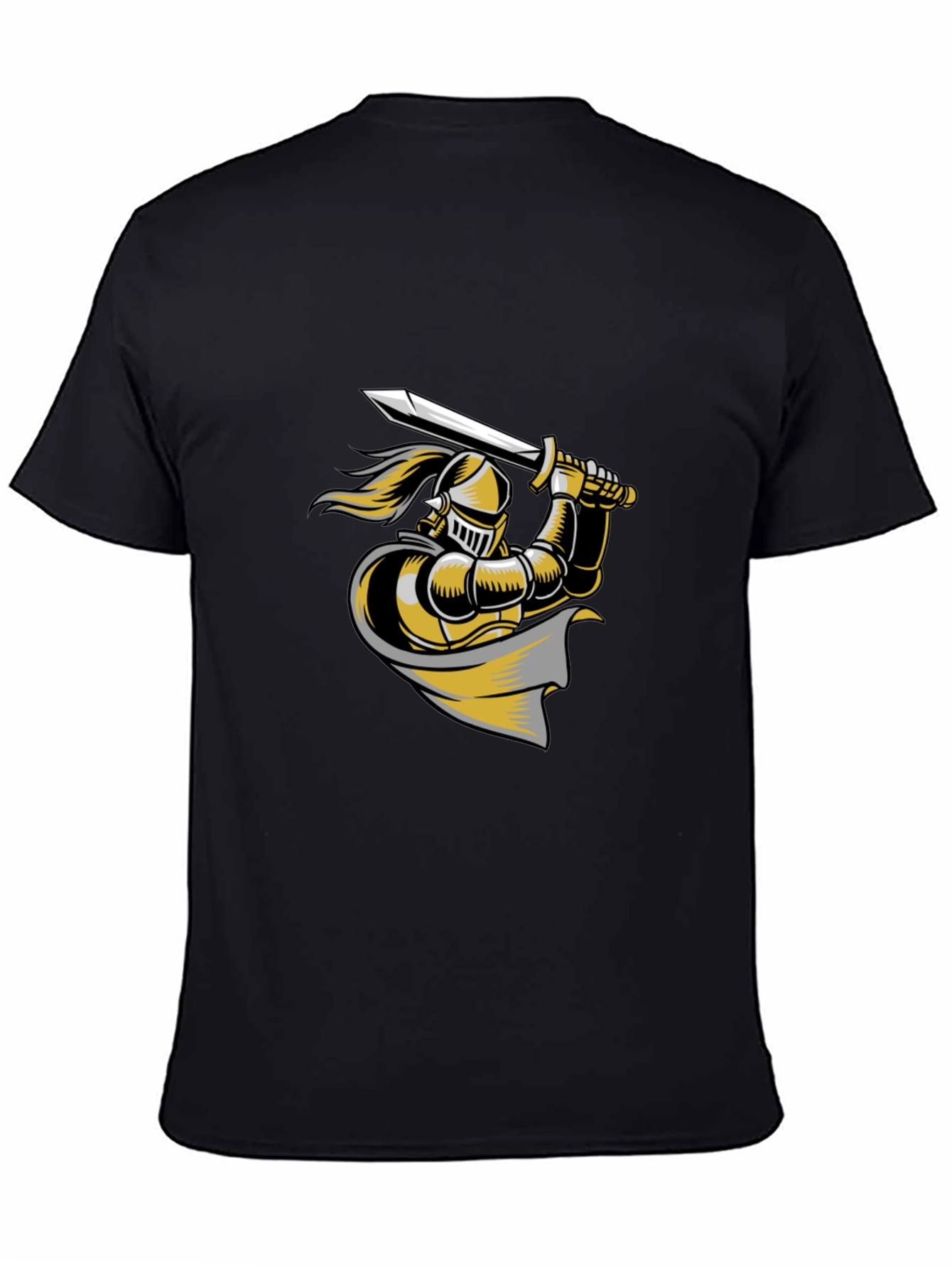 Knight Graphic Tee - Black Cotton T-Shirt