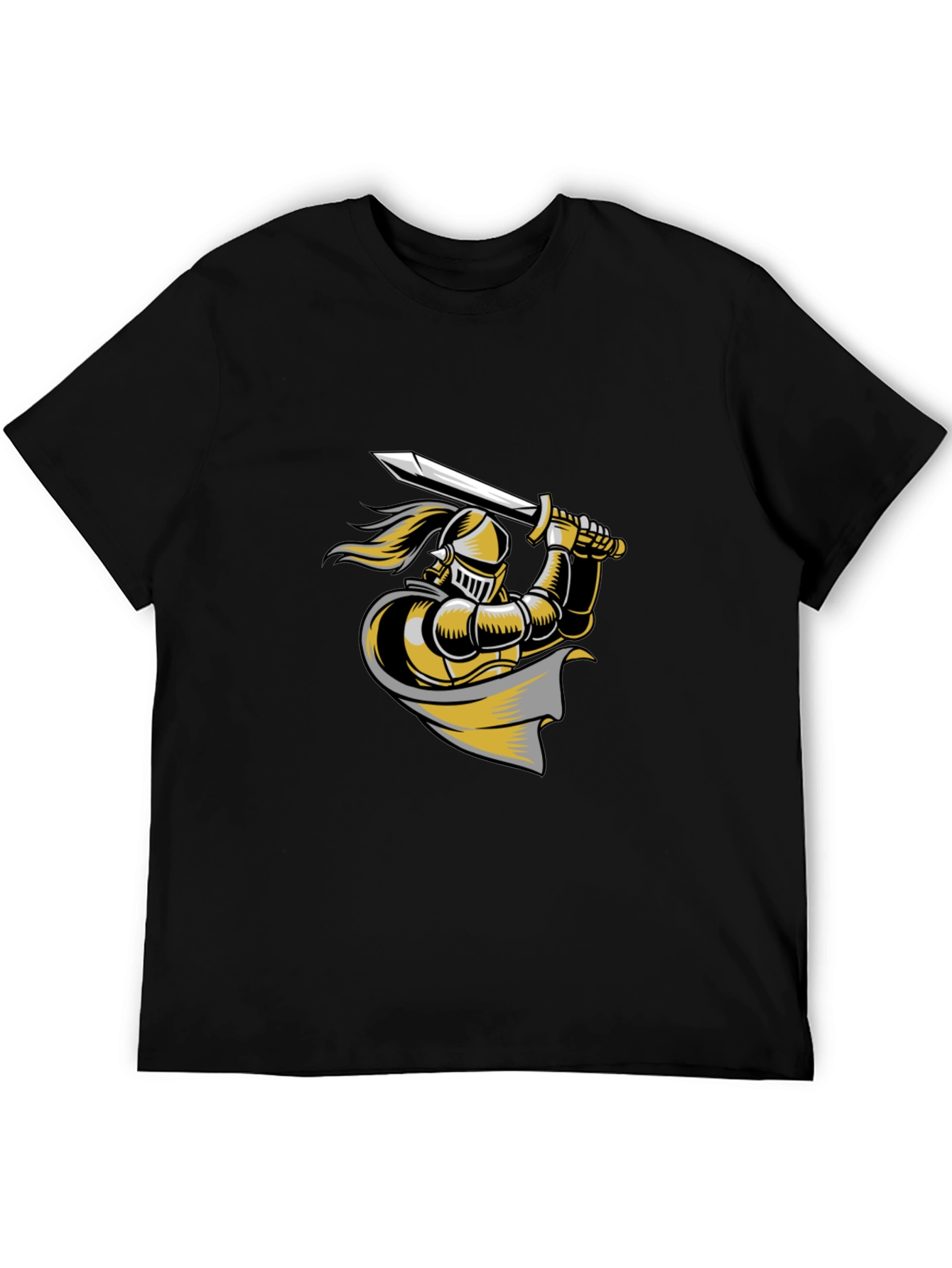 Knight Graphic Tee - Black Cotton T-Shirt