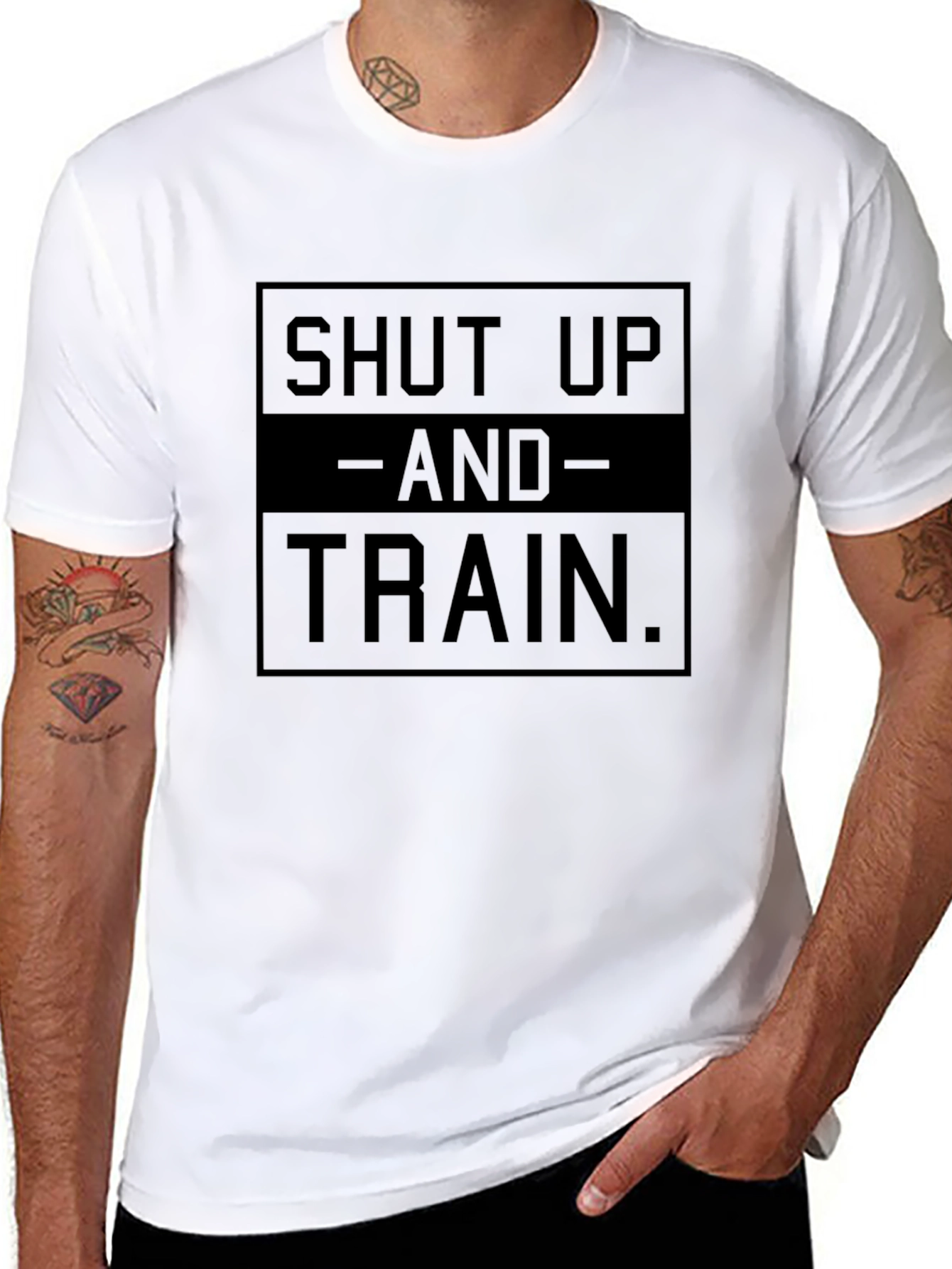 Shut Up And Train Black Graphic T-Shirt
