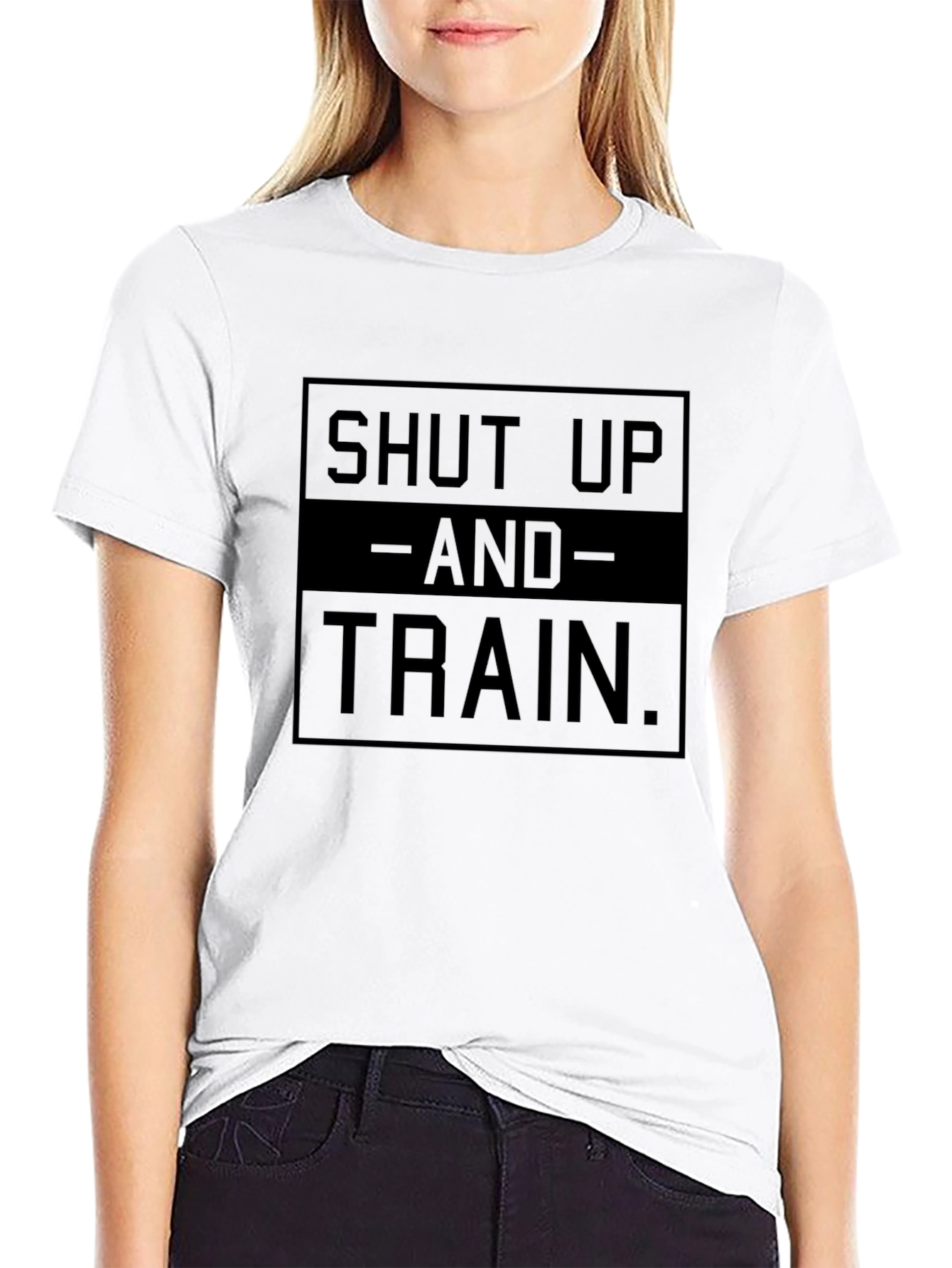 Shut Up And Train Black Graphic T-Shirt