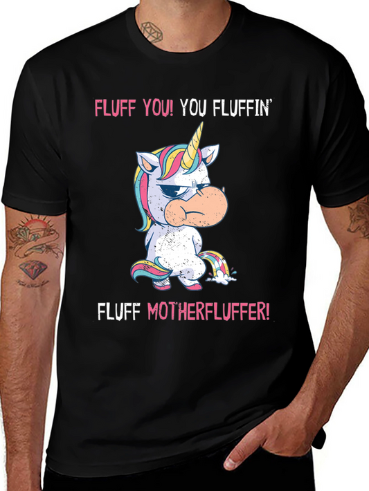 Fluff You! Unicorn Graphic Tee - Black Cotton