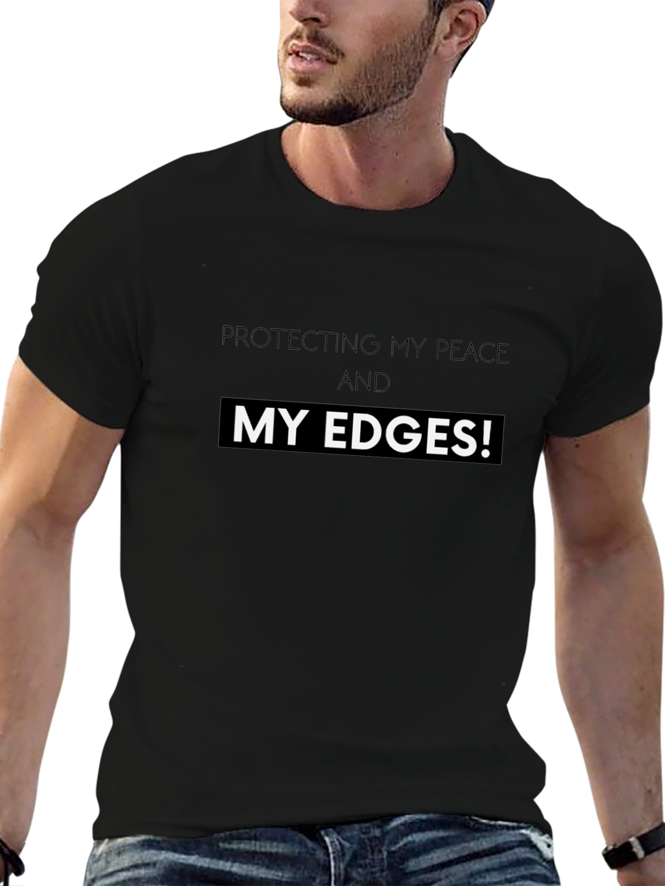 Protecting My Peace & Edges Black T-Shirt